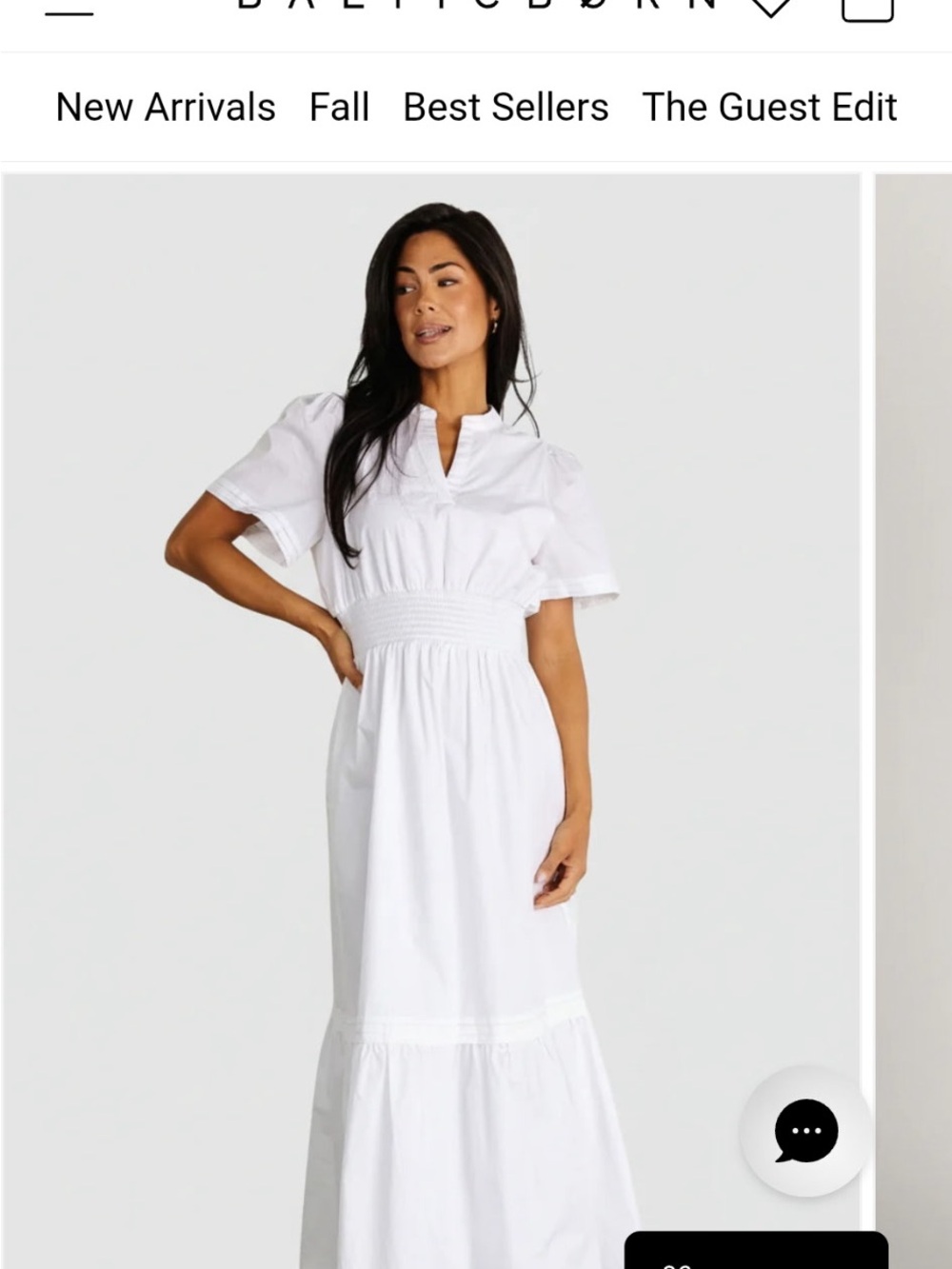 White Smocked Waist Maxi Dress - Women